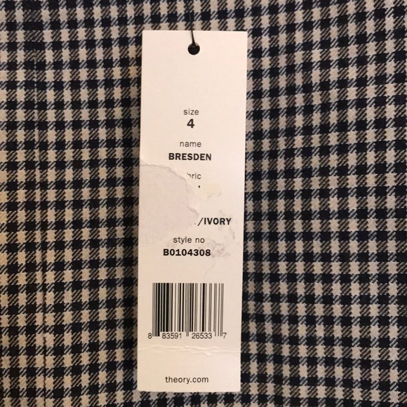 Theory new blue white check houndstooth skirt 4 - Picture 4 of 7